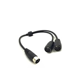 5 Pin MIDI DIN Y Splitter Cable Adapter 1 x Male Plug to 2 x Female Sockets 20cm