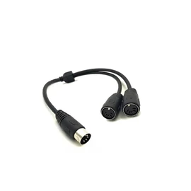 5 Pin MIDI DIN Y Splitter Cable Adapter 1 x Male Plug to 2 x Female Sockets 20cm