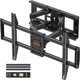 ELIVED TV Wall Mount for Most 37-82 inch tvs, Full Motion TV Mount Swivel and Tilt, Wall Mount Bracket Max VESA 600x400mm, Holds up to 132 lbs, Fits 8” 12” 16" Wood Studs