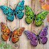 Metal Butterfly Wall Decor - 9.6" Outdoor Fence Wall Art