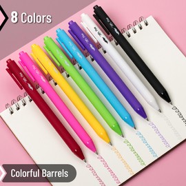 Mr. Pen- Retractable Gel Pens, 8 Pack, Color Ink Gel Pens Fine Point, Vivid Colors, 0.7mm Gel Pens Fine Point, Retractable Pens, Cute Pens, Aesthetic Pens for Journaling Fine Tip Pens