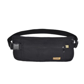 Travel Blue Ultra Slim Money Safe Belt, Convenient Small Lightweight Money Belt, Secure Money Pouch for Cash, Cards, Keys, Hidden Anti-Theft Security Pouch for Cards and Cash for Men & Women, Black