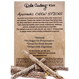 Dale Audrey Ayurvedic Chew Sticks, Natural Licorice Root with Neem, Organic Toothbrush for Oral Care & Fresh Breath | Sugar Free Neem Infused Chew Sticks, Glycyrrhiza Glabra - 1.12 Oz