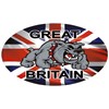 Great Britain Union Jack British Bulldog Brexit EU Oval Sticker Decal by Ellis Graphix