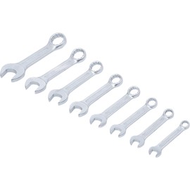 BGS 32140 Combination Spanner Set, Inch Sizes, Extra Short, 3/8 inch – 7/8-Inch, 8 Pieces