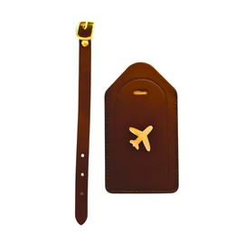 TRENDMAKERS Leather Luggage Tags, Baggage Address Tags with Adjustable Strap & Privacy Protection Cover Suitcase Tags for Men and Women Travel Tags for Suitcase Baggage Backpack Cruise Ships Airplane.