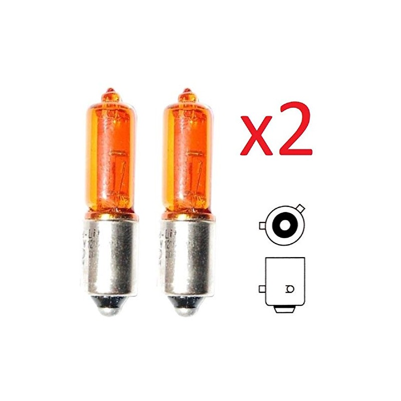cyclingcolors Bulb BAY9S 12V 21W Orange Pack of 2