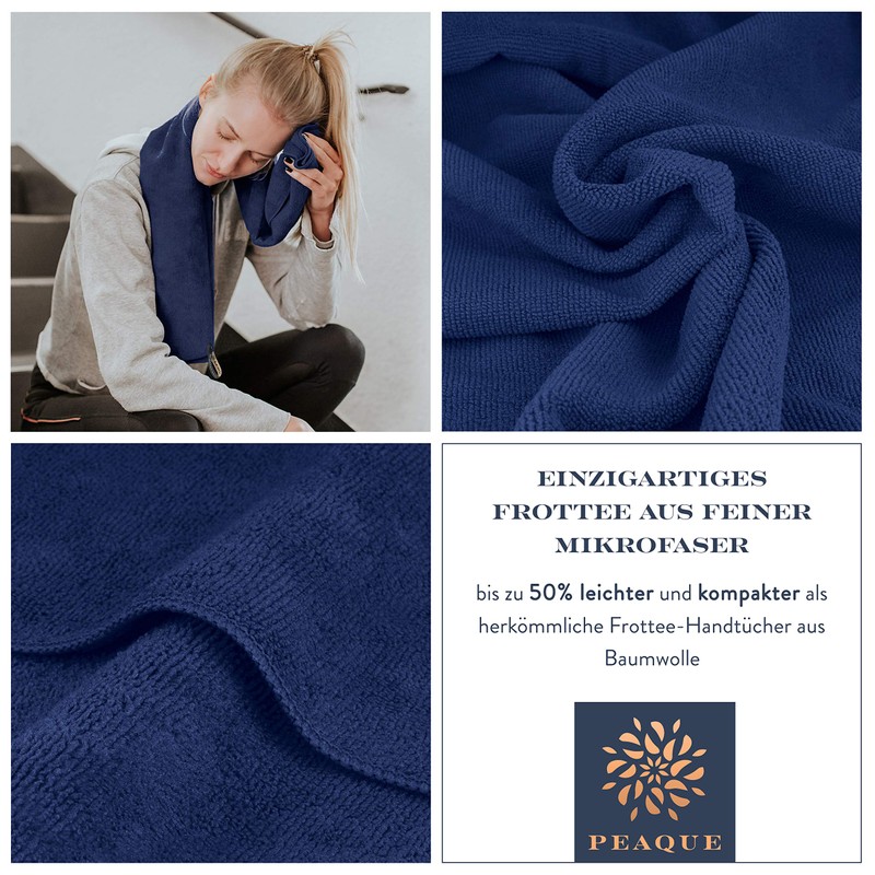 PEAQUE Microfibre Towel with Terry Cloth Structure - Set of