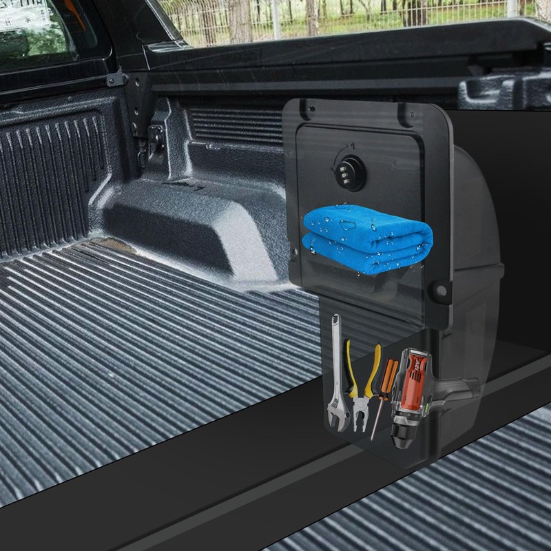 Ryansunoro Bed Cargo Partition Storage Bin with Code Lock Compatible