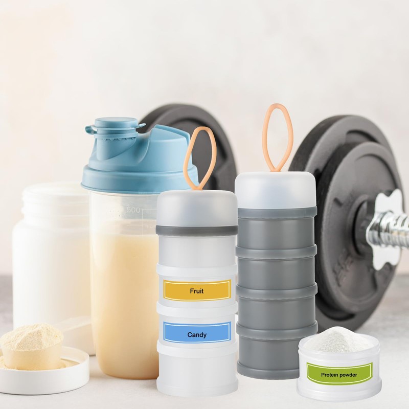 Ysglory 2 Packs Protein Powder Container 4 Stackable Formula Dispenser