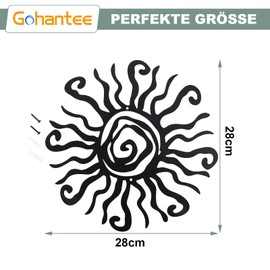 gohantee Sun Wall Decoration Metal Wall Decoration Spiral Wall Sculpture Vintage Wall Decoration Iron Wall Art Pendant Gifts for Garden Balcony Patio Living Room Bedroom