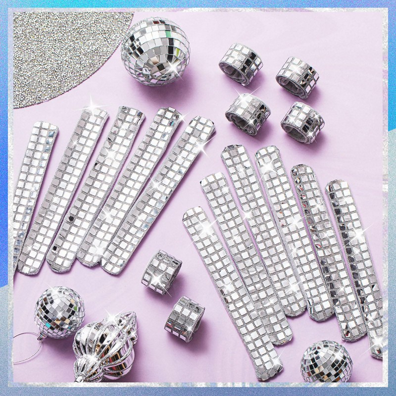 Sonwyoung 18 Pcs Disco Party Favors Sequin Disco Slap Bracelet