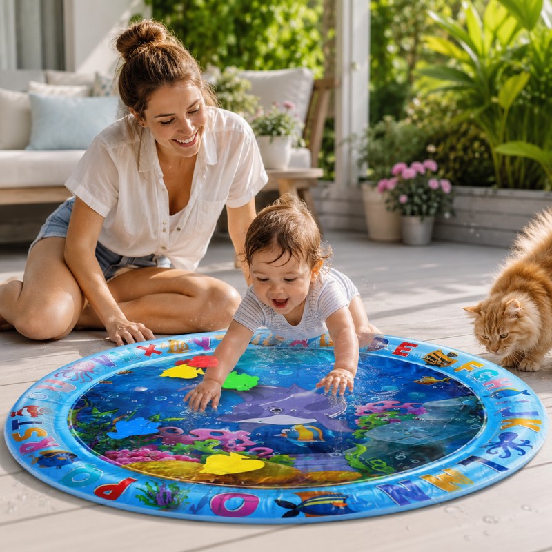 Pet Water Play Mat for Summer Fun – PVC Spray