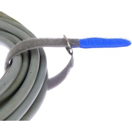10 x 20 cm x 20 mm FUK Resealable Velcro Cable Ties Blue with Metal Eyelet - Cable Velcro Tape 200 mm Reusable