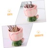 Ipetboom Ceramic Makeup Brush Holder Cute Flower Design Storage Pot
