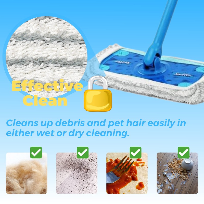 Zeltauto 4 Pack Reusable Scrub Mop Pad for Flash Speedmop