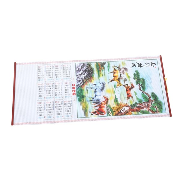 Operitacx Horse Year Wall Calendar Chinese Lunar Year Decoration Hanging
