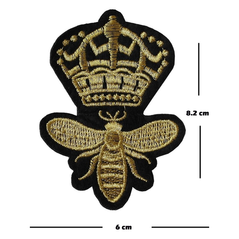 TENNER LONDON Queen BEE Embroidery Patch Iron on or Sew