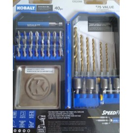 KOBALT 40pc SpeedFit Impact Drill & Drive Set w/ SS Mag Parts Tray *NEW Sealed