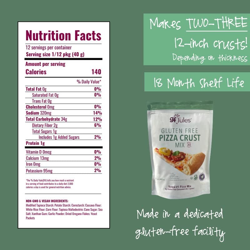 gfJules Certified Gluten Free Pizza Crust Mix | Deep Dish