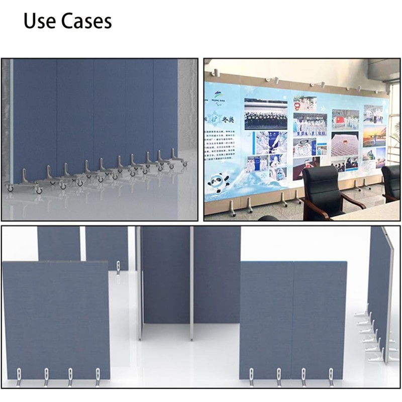 EBAKIN 2 Packs Room Divider Screen Holder Movable Wheel Thickened