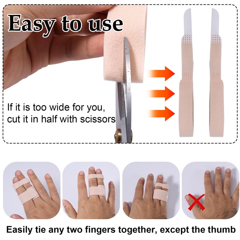 BOXOB 10pcs Buddy Straps for Fingers, Reusable Finger Buddy Splints