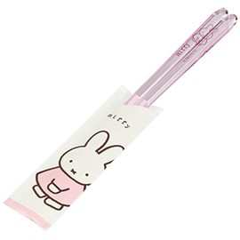 Dick Bruna 490583 Miffy Clear Chopsticks 9.1 inches (23 cm) Miffy Cotton, Light Pink, Made in Japan