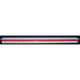 M + R 716350010 Triangular Scale Ruler 30 cm Two-Tone Chamfer Case
