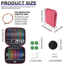 UPIQNG Knitting Needles Set Interchangeable Circular Knitting Needles Set Aluminum Interchangeable Crochet Needles Handmade DIY Knitting Tool