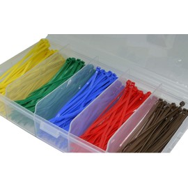 Cable Ties Assortment Set Colourful Set of 5 2.5 x 100 mm 500 Pieces Assortment Box