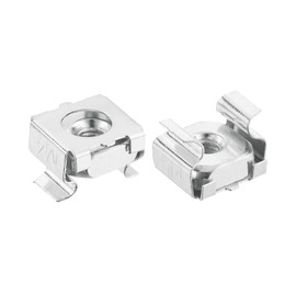 QUARKZMAN M4 x 0.7mm Cage Nut 50pcs Snap In Cage Nuts Carbon Steel Zinc Plated Metric Nut for Server Rack Cabinet Silver