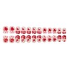 Valentines Press on Nails Short Square Fake Nails with Heart