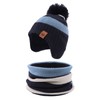 PEECABE Toddler Winter Hat Boys Girls Striped Knitted Beanie Pompom