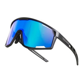 Gorics (GS-POLA180) Polarized Sunglasses, Sports Sunglasses, Polarized Lenses, UV400, UV Protection, Inner Frame Included, Sports Sunglasses, Bicycle, Running, Golf, Baseball, Lightweight, Black Frame