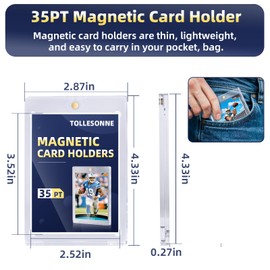 50 PCS Magnetic Card Holders One Card Holder Touch for Trading Cards, UV Protection Acrylic Card Protector Display Case for Basketball Baseball Sports Game Cards