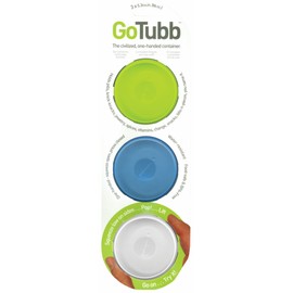 3 Pack Go Tubb One-Handed Container – Medium – Clear/Green/Blue