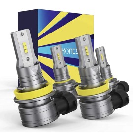 Honcs LED Headlight Bulbs Combo Kit 9005 + H11 High Low Beam 6500K White Super Bright