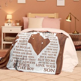1 piece, Christmas gift blanket for mom - I love you gift from my son - creative bed blanket - Color: 30x40inch