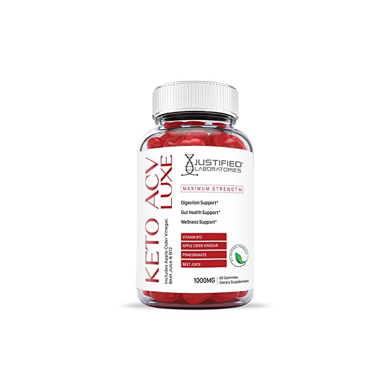 Justified Laboratories Luxe Keto ACV Gummies 1000MG with Pomegranate Juice