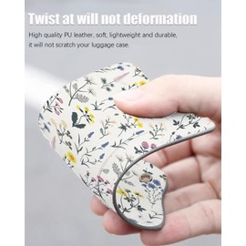 Vintage Floral Luggage Tags for Suitcases 2 Pack Cute Unique Leather Suitcase Tags with Privacy Labels and Stainless Steel Loop Travel Tags for Luggage Women Girls Bag Backpack Tags