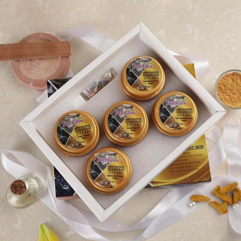 Nutriglow Platinum Diamond Gold and Pearl Facial Kit 6-Pieces Skin