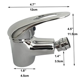 Toilet Bidet Faucet with Hot & Cold Water Brass Bathroom Single Hole Sink Mixer Tap, Chrome