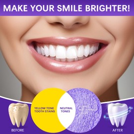 Purple Teeth Whitening Powder, Enamel Safe Teeth Whitening Powder, Gentle Cleaning, Oral Restoration, Protects Teeth, Freshen Breath