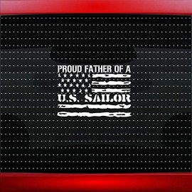 Proud Navy Dad #3 Family Sailor Mom USA Car Sticker Truck Window Vinyl Decal Color: Matte Black