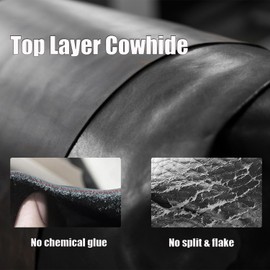 LWBMG Leather Dog Leash 6 ft, Dog Leashes for Large Dogs Heavy Duty Dog Leash Soft Handmade Leather Training Leash for Small Medium Large Dogs Walking, Training, Hiking, and Running Black