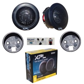 2 XPL XTW-1301 Tweeters with 25 Watt RMS 50 Watt Max 5.6 cm Diameter with 3 cm Depth Sensitivity 94 dB Neodymium Magnet Per Pair + 3 Free Stickers and Adapters