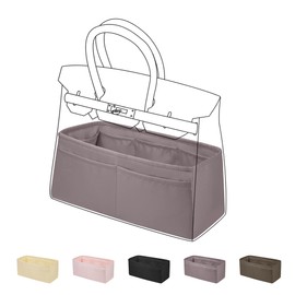 DGAZ Purse Organizer Silky Smooth,Silk,Luxury Handbag Tote in Bag Shapers, Women- Fits Birkin25/30/35/40 Bags (Konjac purple, BK30)