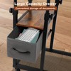 FAHKNS C Table with Wheels, Adjustable Couch Table with Charging