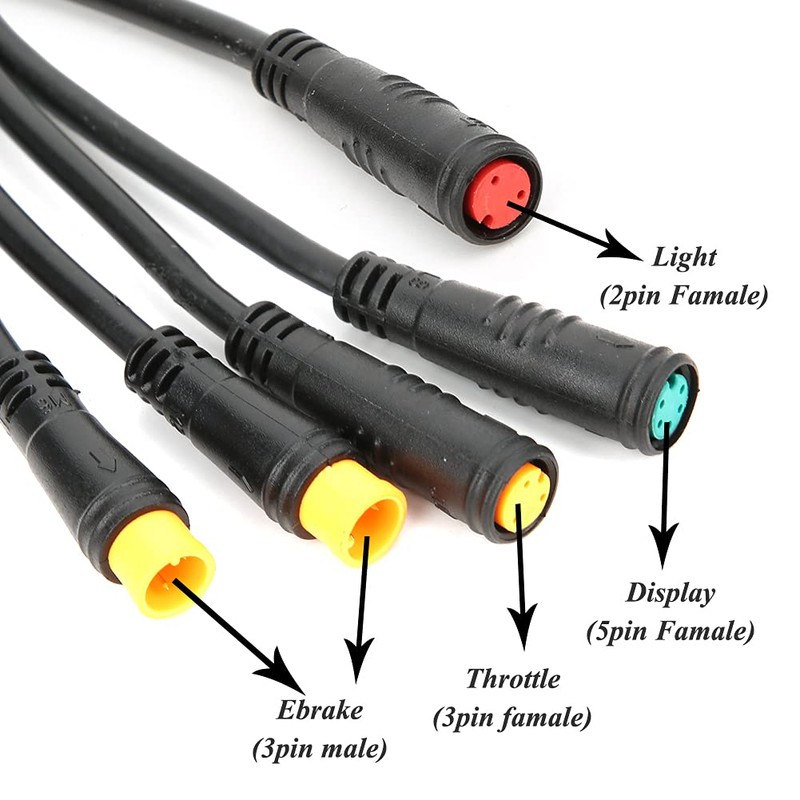 ANKROYU 1 in 5 Bicycle Cable, Electric Bike Sensor Cable,