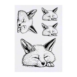 Azeeda 4 x 'Fennek-Fuchs, schlafend' Temporäre Tattoos - Wasserfest, Hautfreundlich & Ungiftig · Transfers in Verschiedenen Größen (TO00075106)